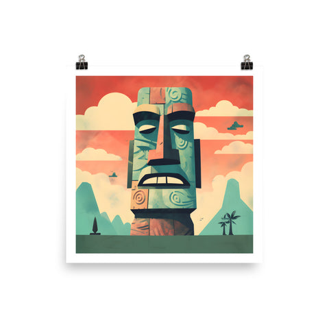 Modern Moai Print