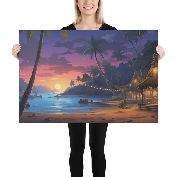 Polynesian Sunset Village - Canvas Giclee