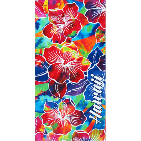 Hawaiian Tie Dye Hibiscus Beach Towel