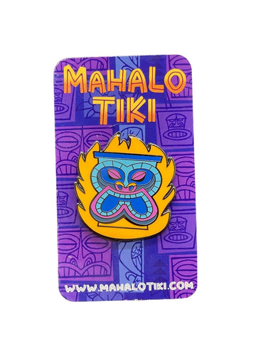 Mahalo Tiki Mug Logo Enamel Pin